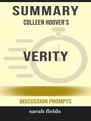 cover image of Summary of Verity by Colleen Hoover (Discussion Prompts)